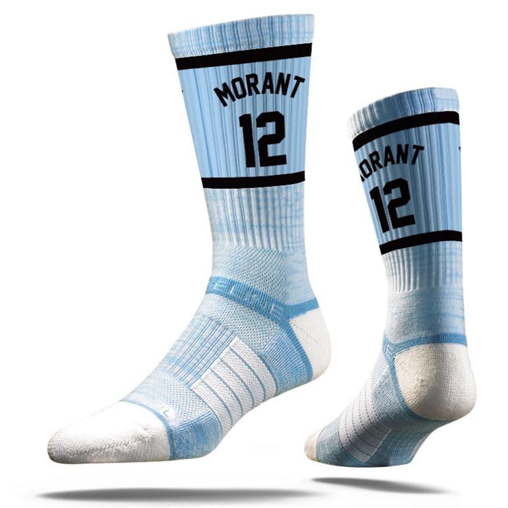 Strideline Socks M/L (8-12 US) Ja Morant Memphis Grizzlies Strideline NBA Sherzy Premium Crew Socks- Blue