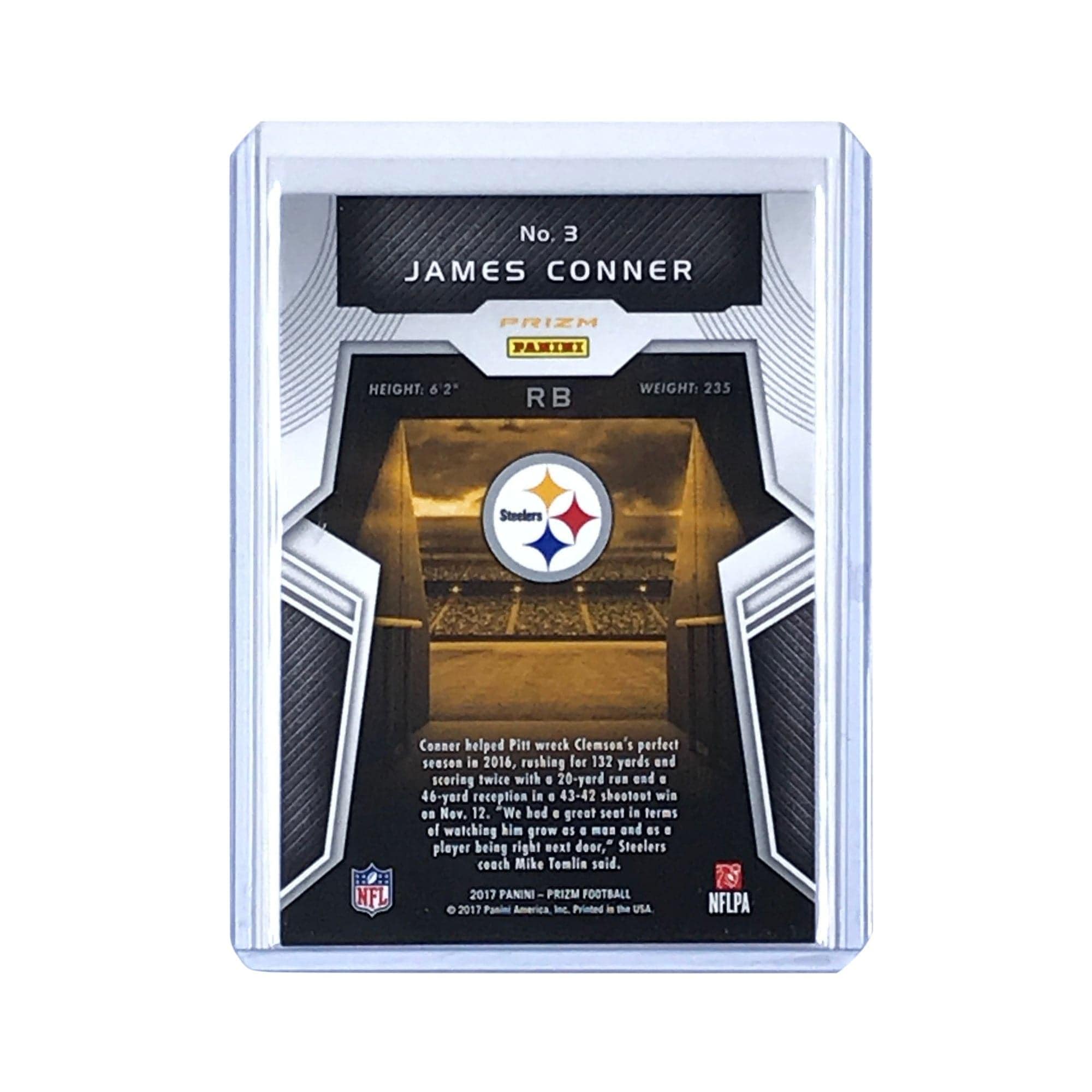 Panini Cards James Conner Pittsburgh Steelers 2017 Panini Prizm NFL Rookie Introductions Silver Card
