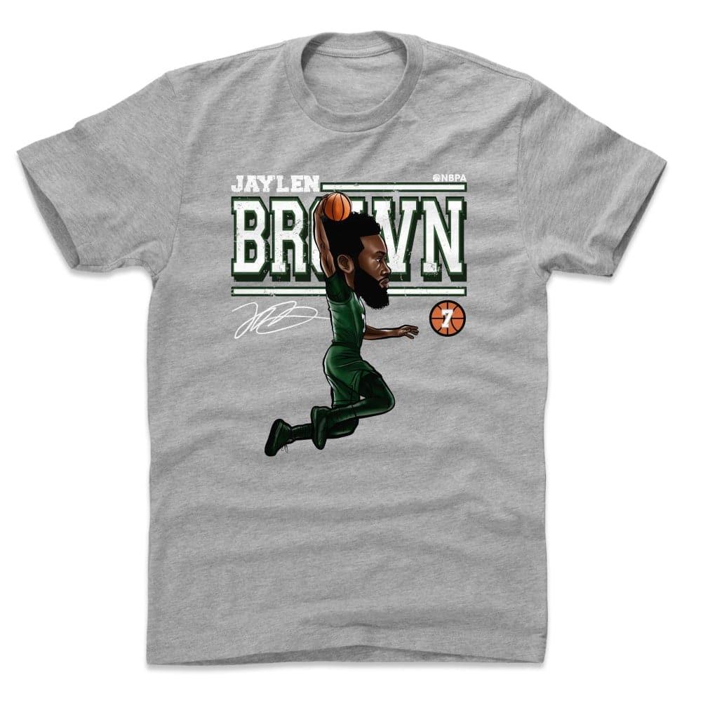 500 Level T-Shirts Jaylen Brown Boston Celtics 500 Level NBA Cartoon T-Shirt - Grey Marle