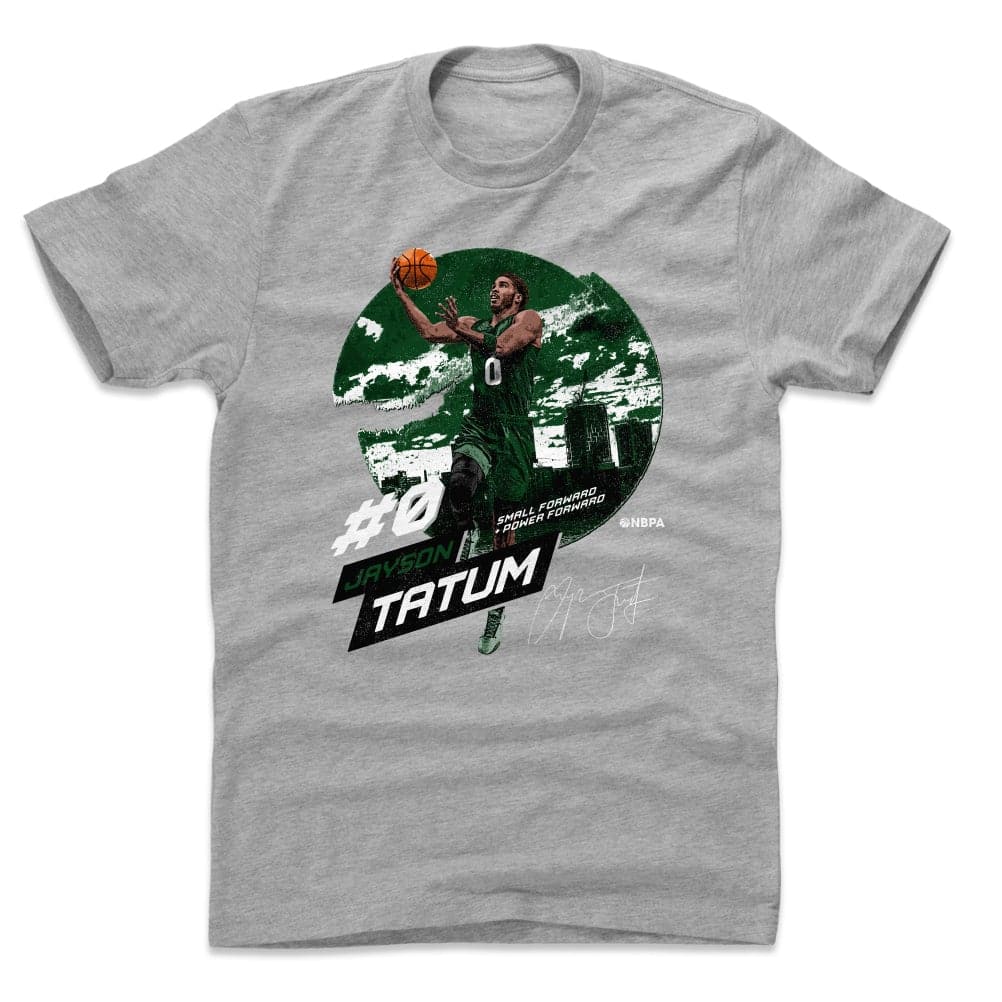 500 Level T-Shirts Jayson Tatum Boston Celtics 500 Level NBA City Emblem T-Shirt - Grey Marle