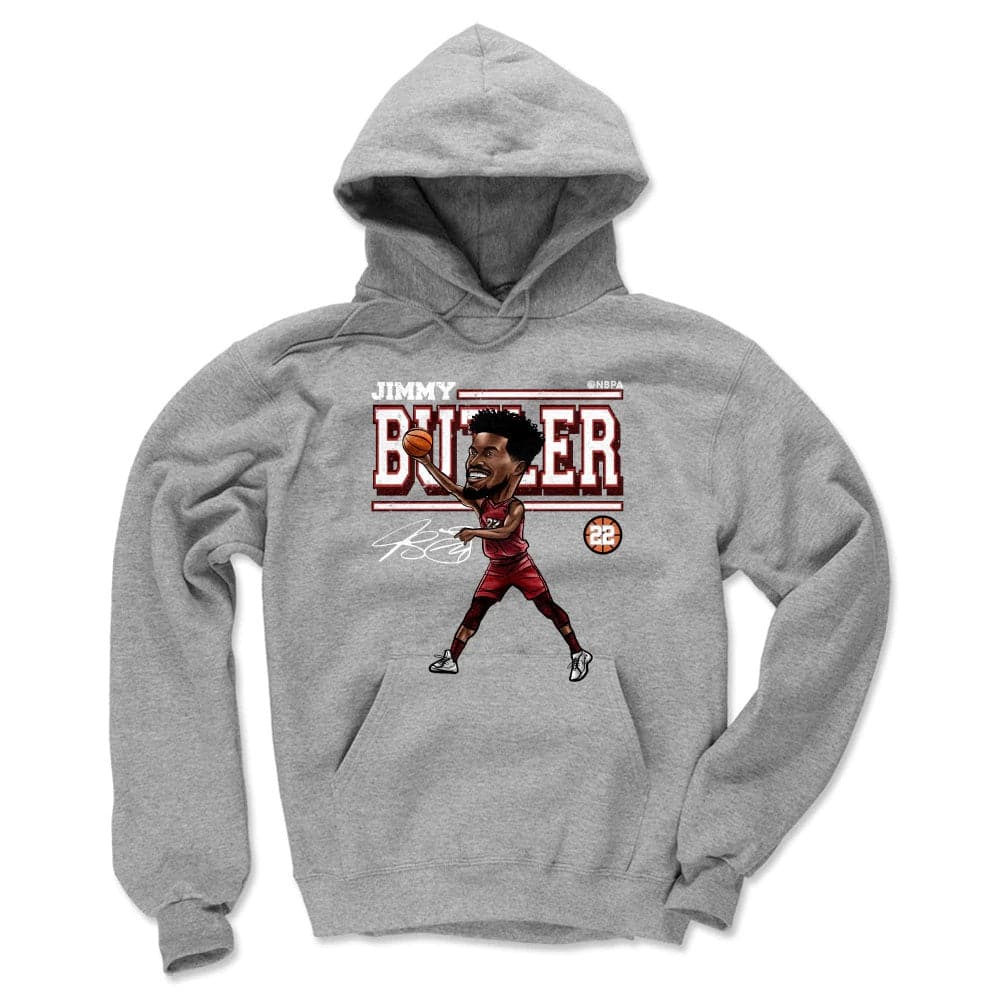 500 Level Jumpers Jimmy Butler Miami Heat 500 Level NBA Cartoon Hoodie Jumper - Grey
