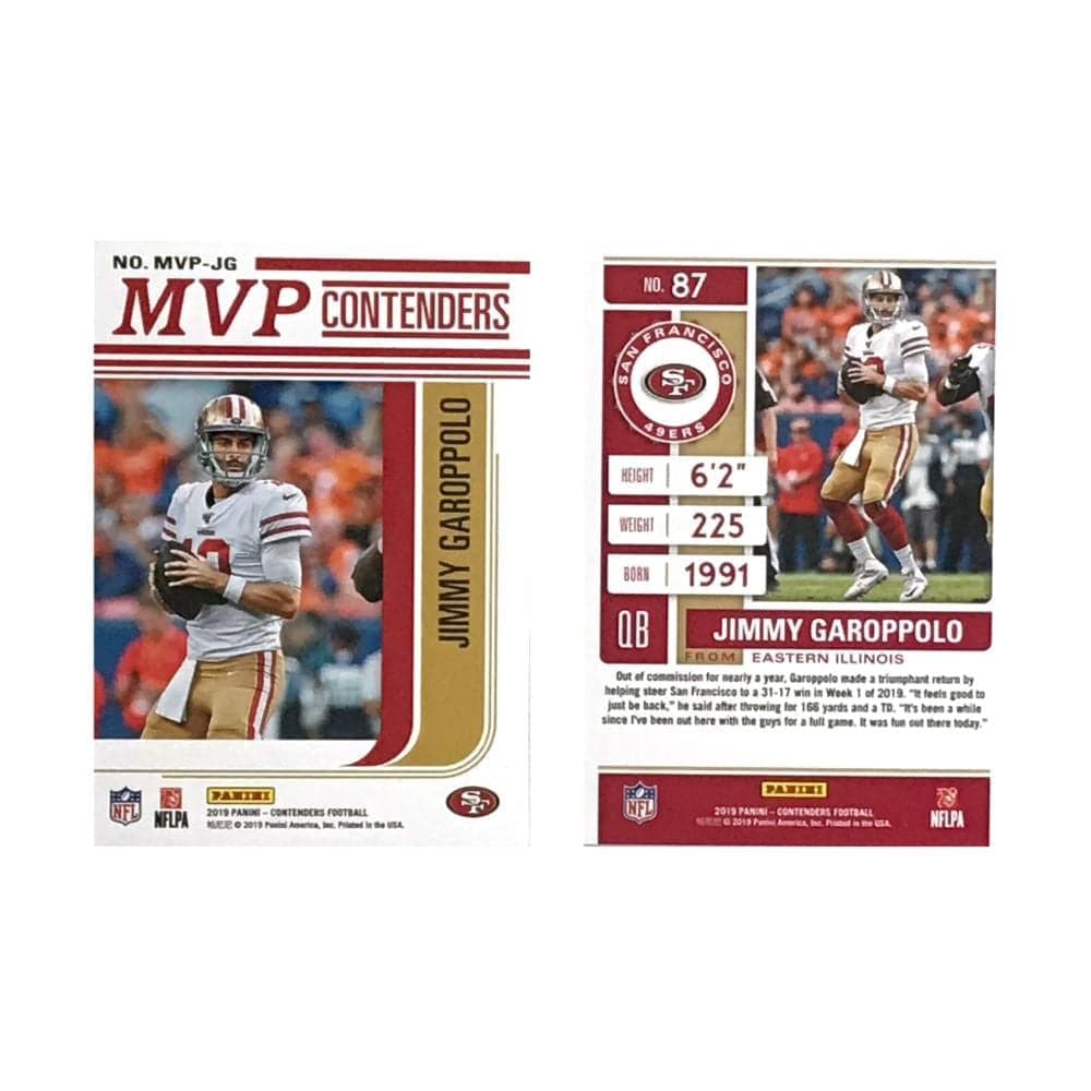 Panini Cards Jimmy Garoppolo San Francisco 49ers 2019 Panini NFL 2 Insert Card Set