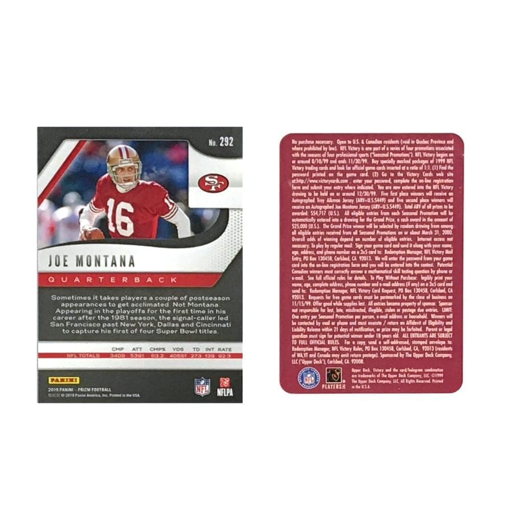 Panini Cards Joe Montana San Francisco 49ers 2019 Panini NFL 2 Insert Card Set