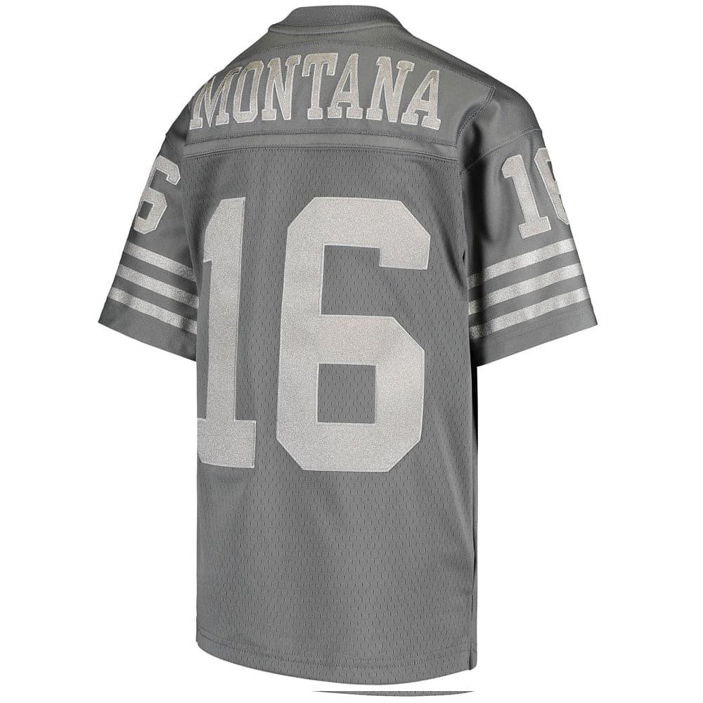 Mitchell And Ness Jerseys Joe Montana San Francisco 49ers Mitchell & Ness NFL Metal Works Legacy Jersey - Gunmetal