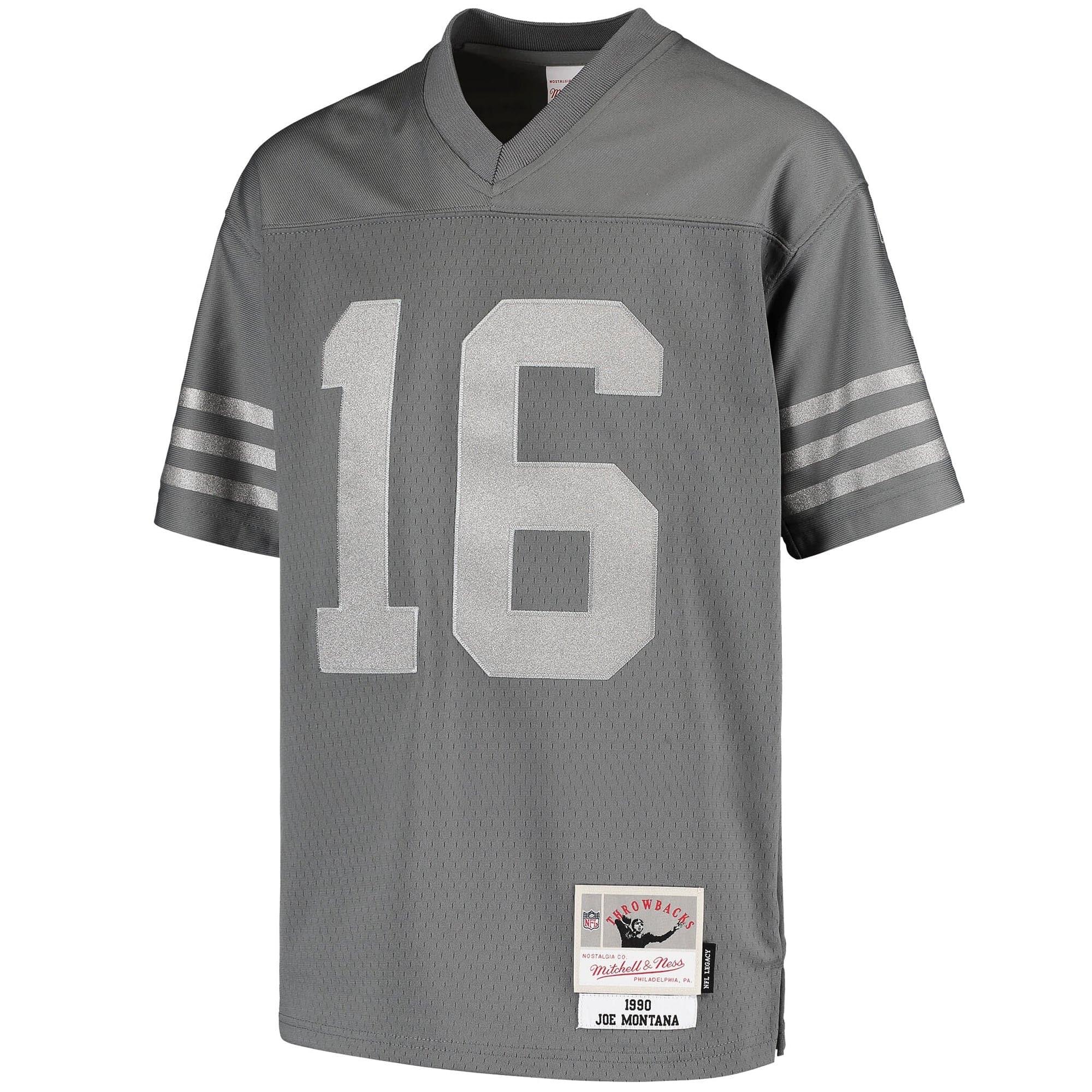 Mitchell And Ness Jerseys Joe Montana San Francisco 49ers Mitchell & Ness NFL Metal Works Legacy Jersey - Gunmetal