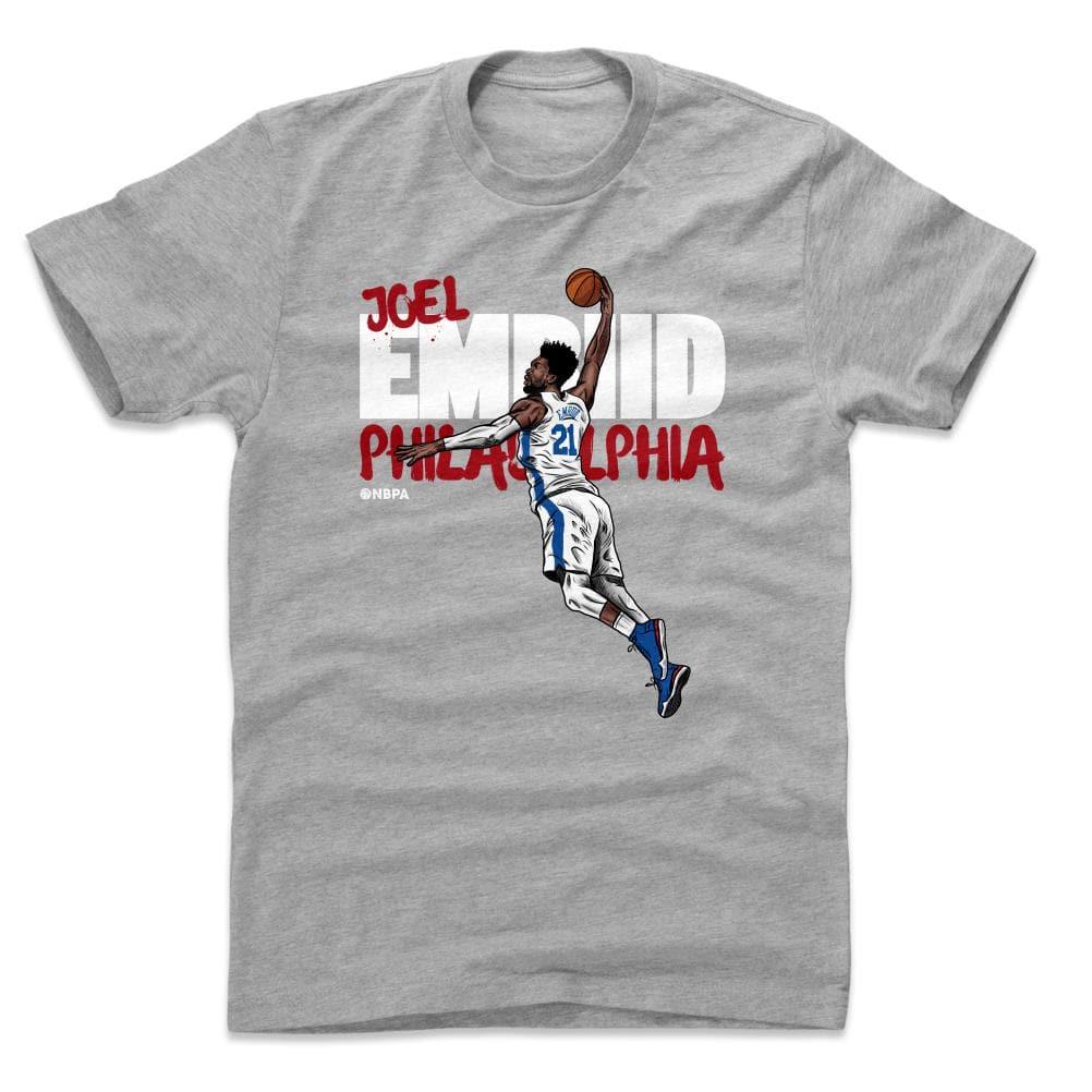 500 Level T-Shirts Joel Embiid Philadelphia 76ers 500 Level NBA Graffiti T-Shirt - Grey