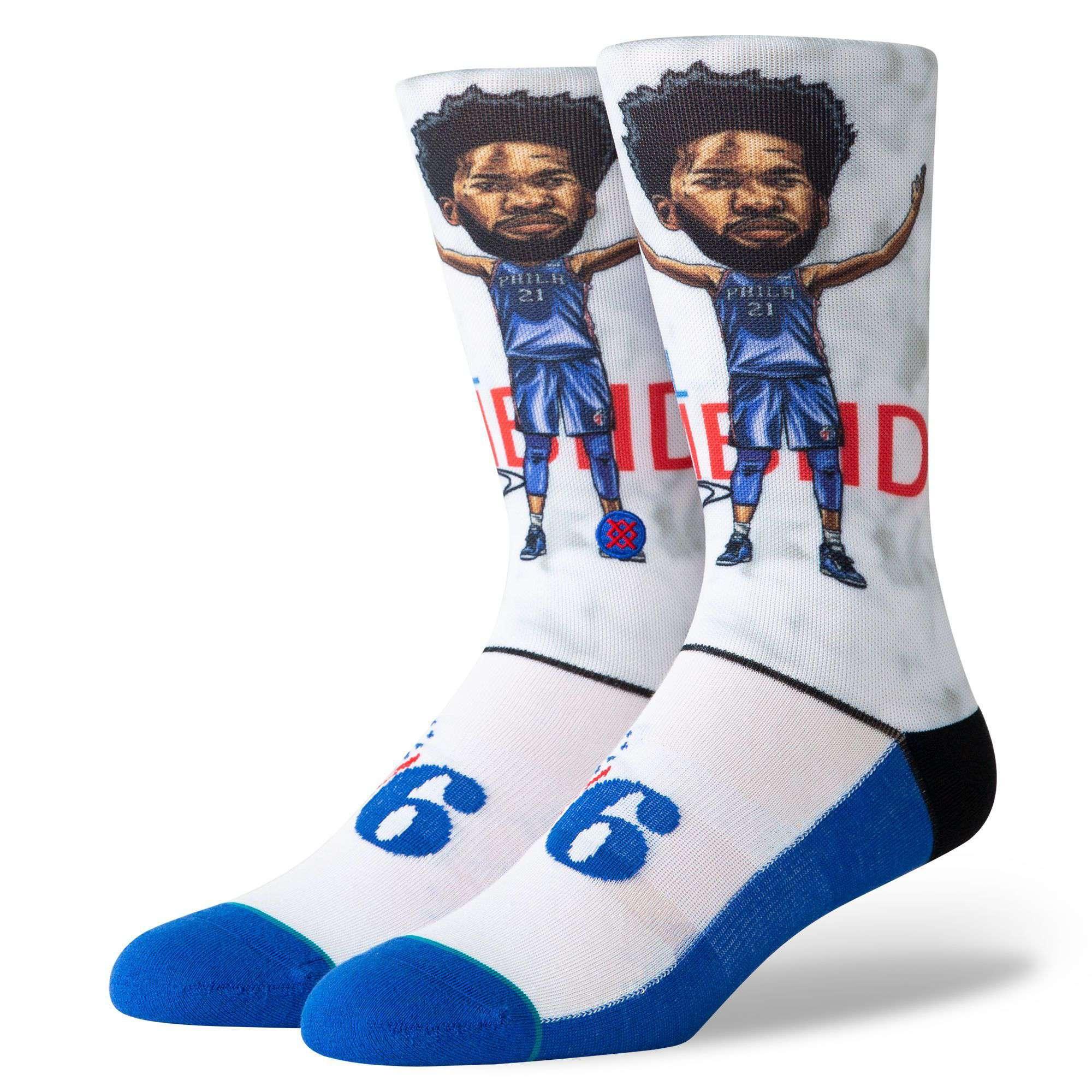 Stance Socks Joel Embiid Philadelphia 76ers Stance NBA Big Head Crew Socks