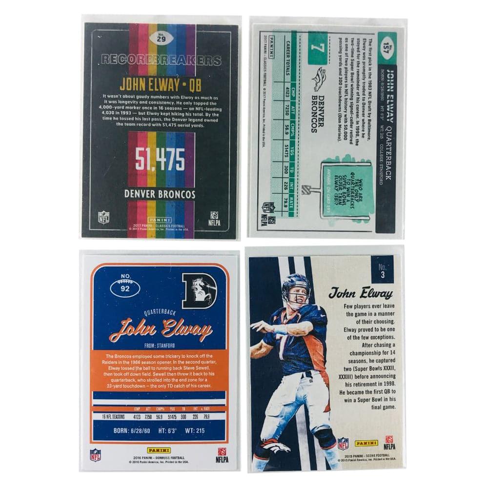 Panini Cards John Elway Denver Broncos Panini NFL 4 Insert Card Set