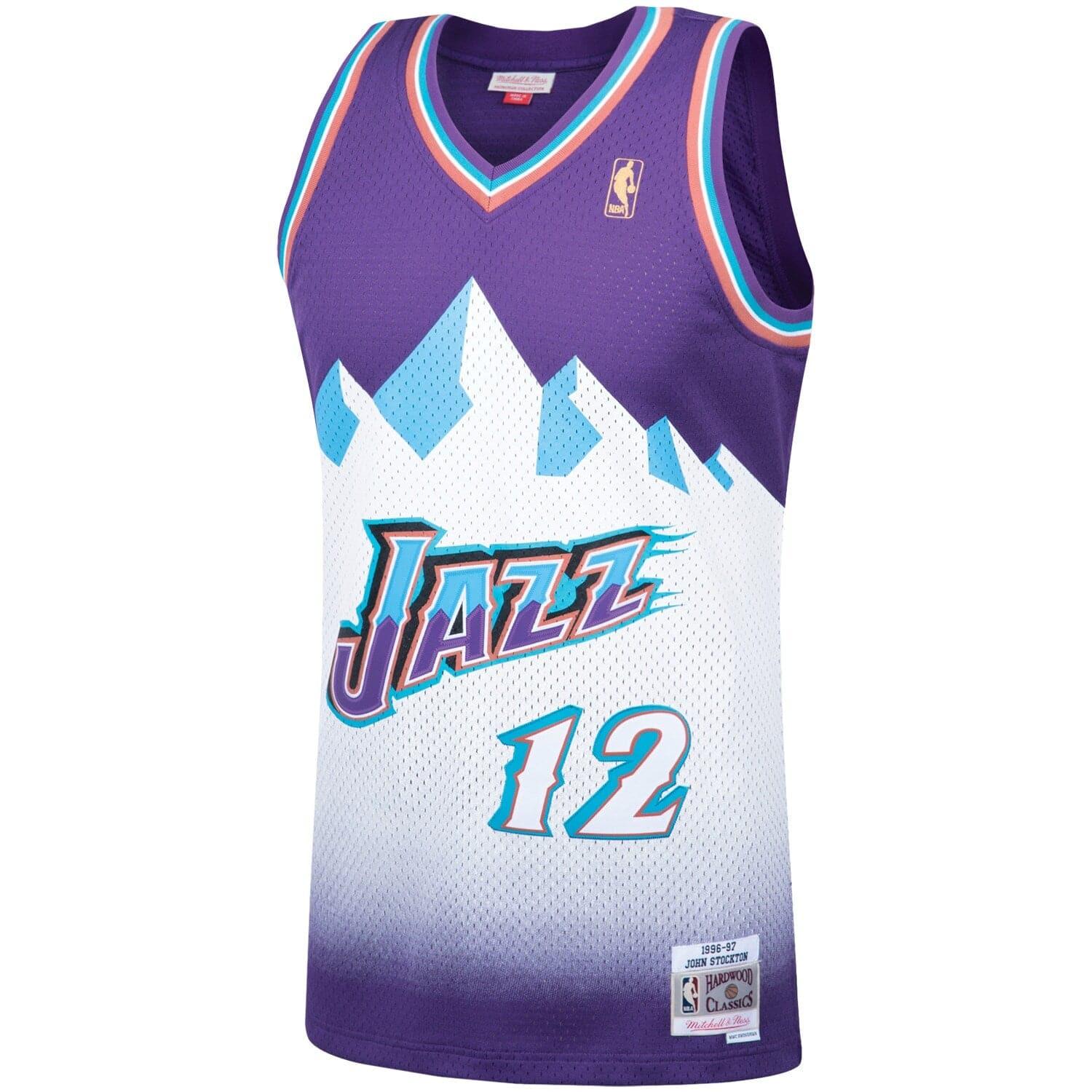 Mitchell And Ness Jerseys John Stockton Utah Jazz Mitchell & Ness NBA 96-97 Swingman Jersey - Purple