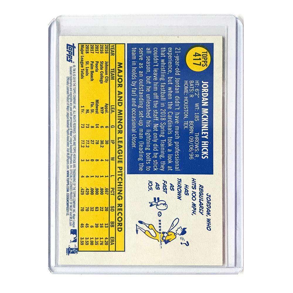 Topps Cards Jordan Hicks St Louis Cardinals 2019 Topps Heritage French Text #417 Card
