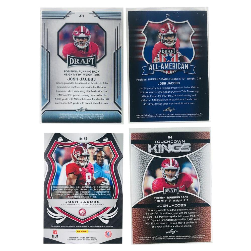 Panini Cards Josh Jacobs Alabama Crimson Tide Las Vegas Raiders Panini NFL 4 Card Set