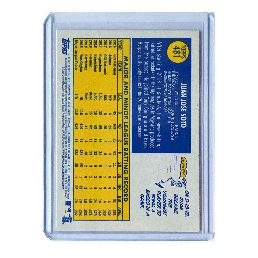 Topps Cards Juan Soto Washington Nationals 2019 Topps Heritage French Text #481 Card