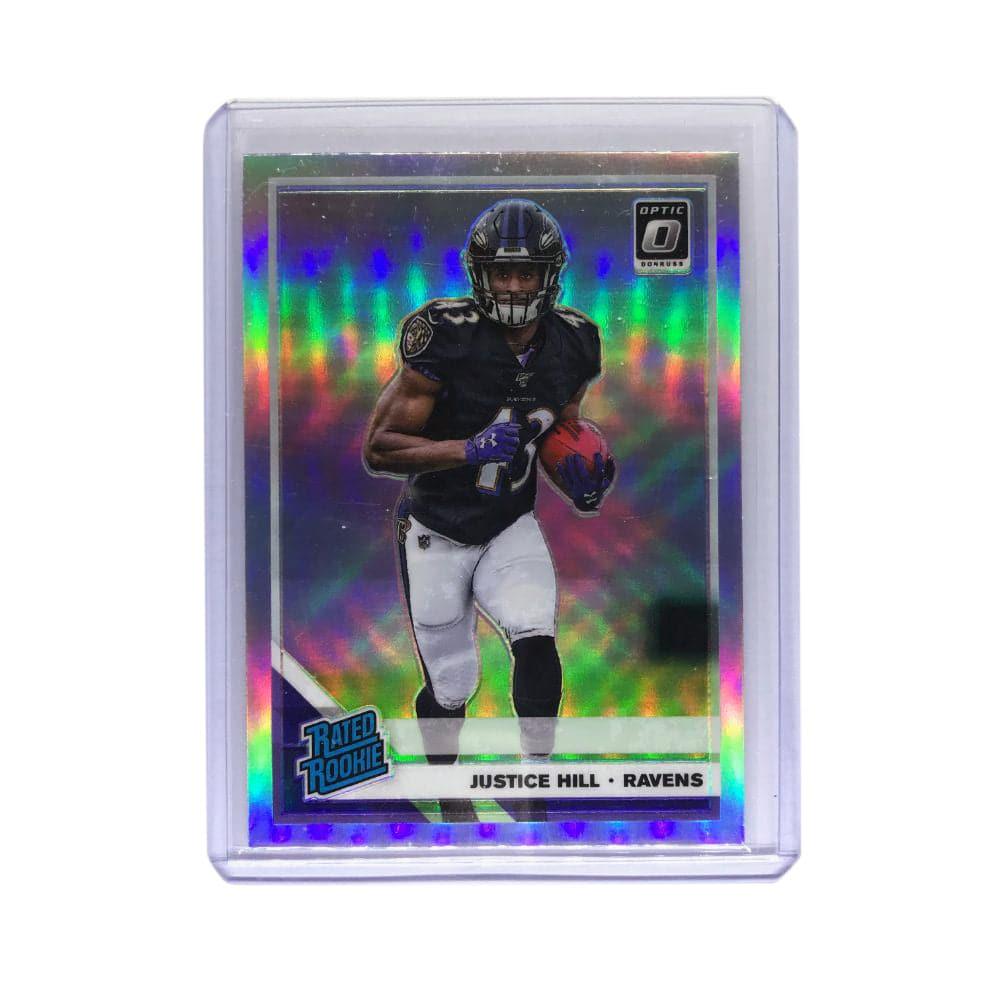 Panini Cards Justice Hill Baltimore Ravens 2019 Panini Optic NFL Rated Rookie Prizm Silver Card