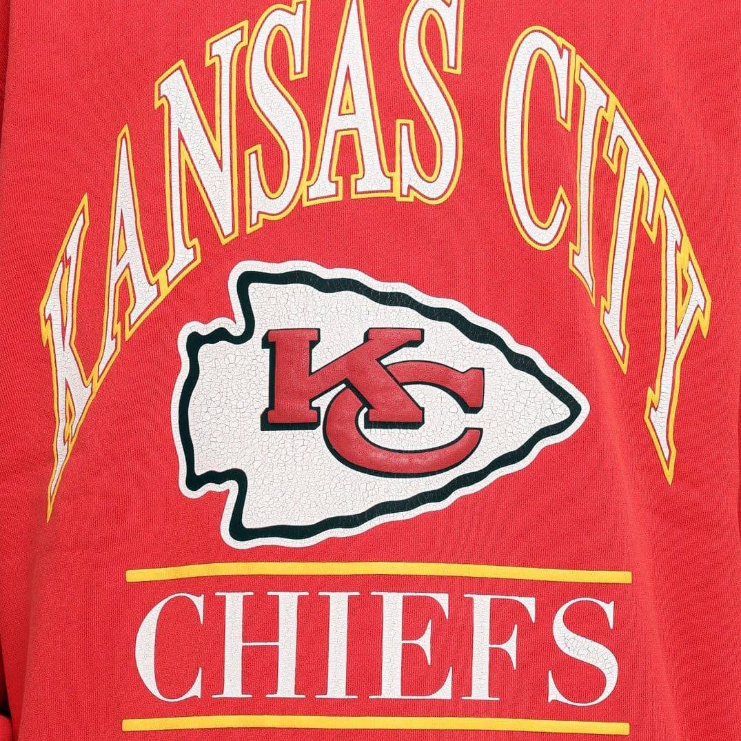 Majestic Athletic T-Shirts Kansas City Chiefs Majestic NFL Vintage Arch Oversized T-Shirt - Faded Red