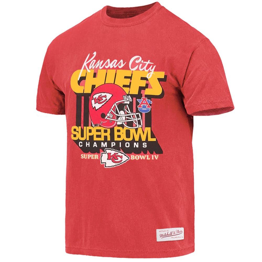 Mitchell And Ness T-Shirts Kansas City Chiefs Mitchell & Ness NFL Champs Vintage T-Shirt - Vintage Red