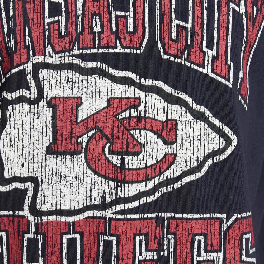 Mitchell And Ness T-Shirts Kansas City Chiefs Mitchell & Ness NFL Ivy Arch Vintage T-Shirt - Faded Black