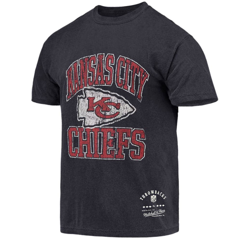 Mitchell And Ness T-Shirts Kansas City Chiefs Mitchell & Ness NFL Ivy Arch Vintage T-Shirt - Faded Black