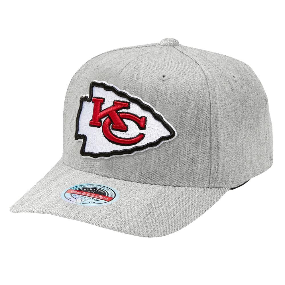 Mitchell And Ness Caps Kansas City Chiefs Mitchell & Ness NFL Throwback Curve Snapback Hat - Heather Grey