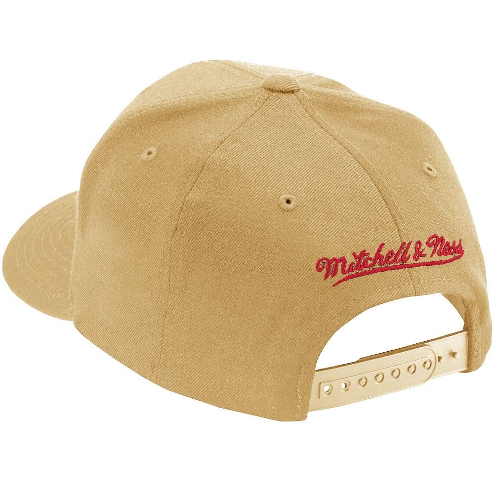 Mitchell And Ness Caps Kansas City Chiefs Mitchell & Ness NFL Throwback Logo Curve Snapback Hat - Khaki