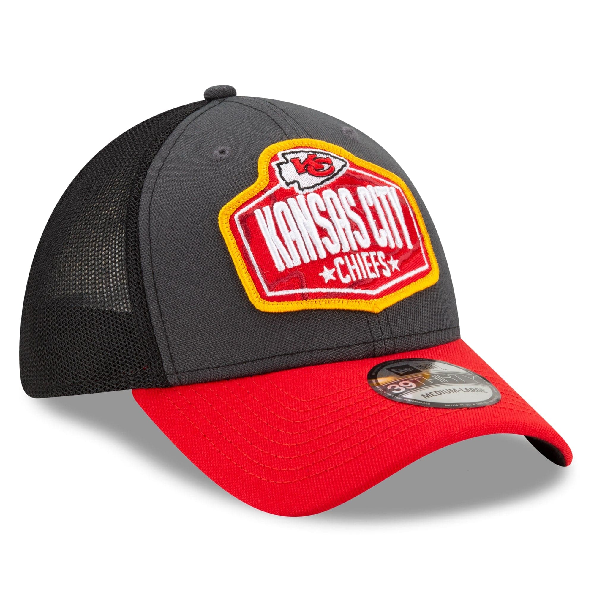 New Era Caps Kansas City Chiefs New Era 2021 NFL Draft 39THIRTY Flex Fit Curve Hat - Graphite