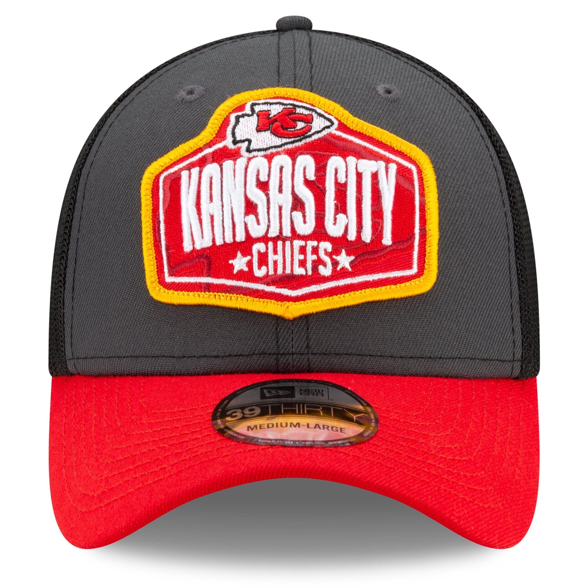 New Era Caps Kansas City Chiefs New Era 2021 NFL Draft 39THIRTY Flex Fit Curve Hat - Graphite