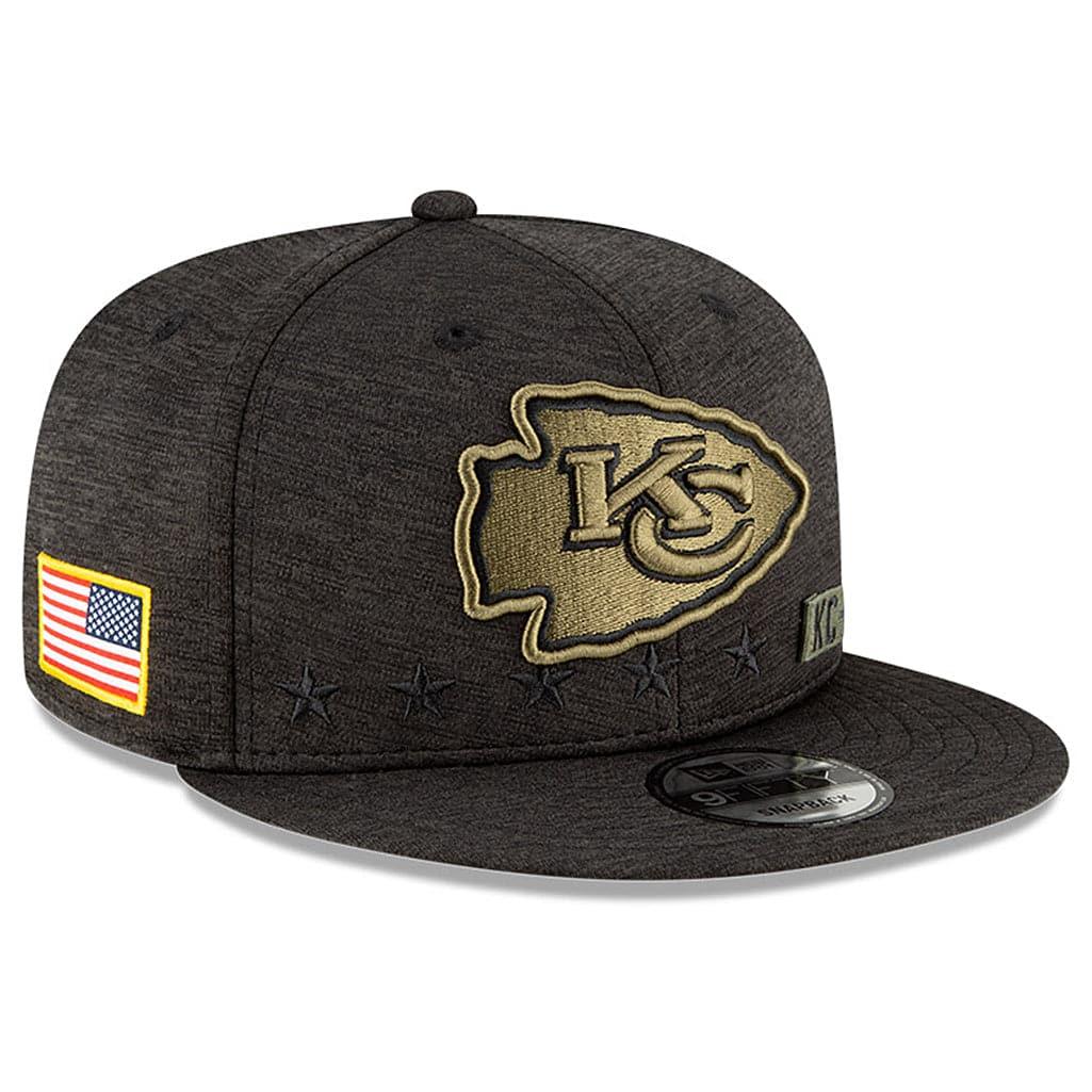 New Era Caps Kansas City Chiefs New Era NFL 2020 Salute To Service 9FIFTY Snapback Hat - Black
