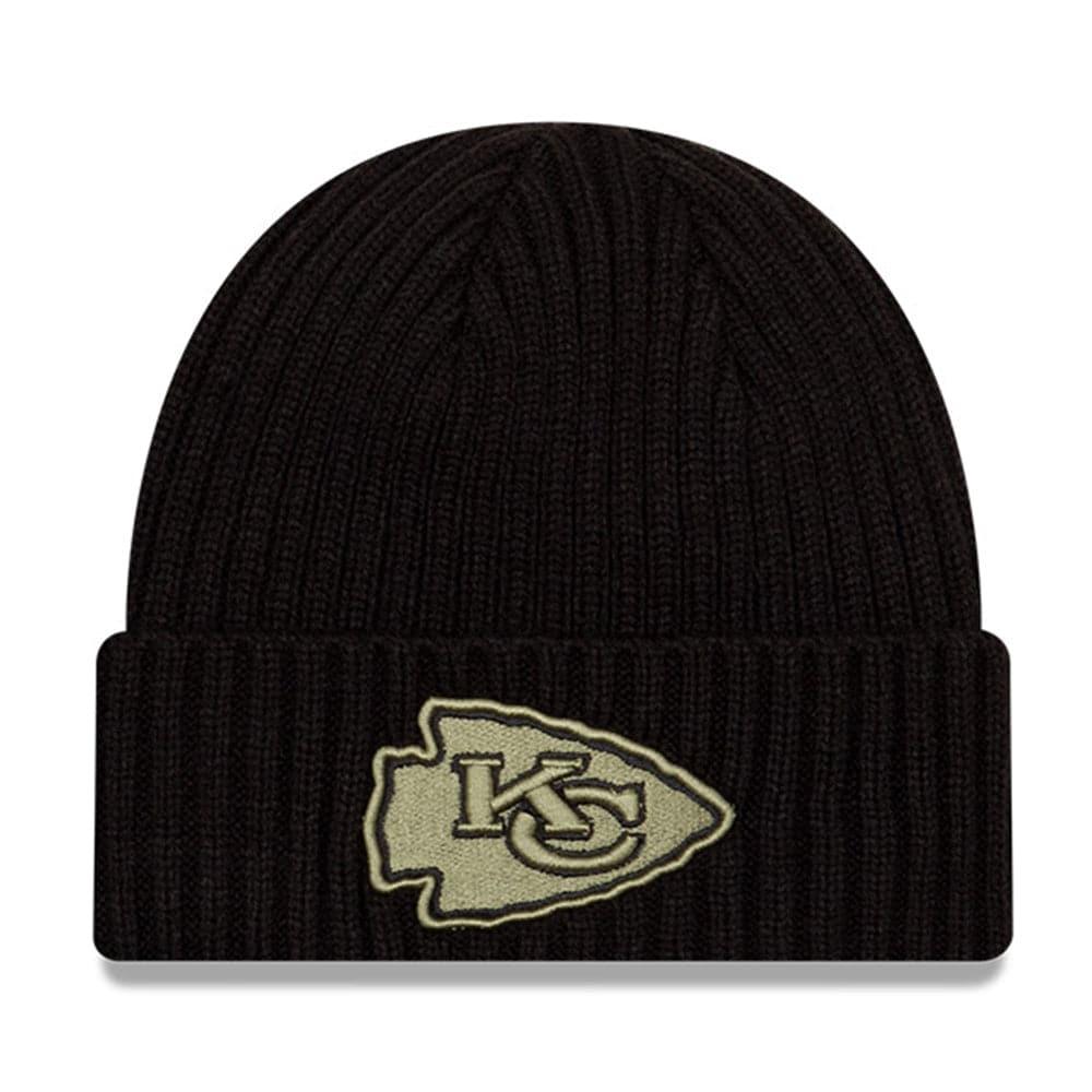New Era Beanies Kansas City Chiefs New Era NFL 2020 Salute To Service Cuffed Knit Beanie - Black