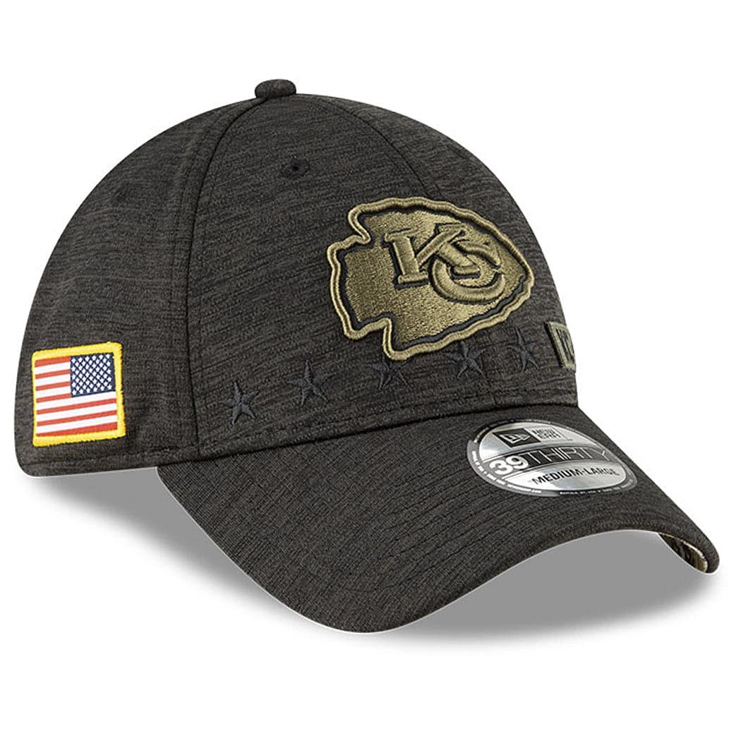 New Era Caps Kansas City Chiefs New Era NFL 2020 Sideline 39THIRTY Flex Fit Curve Hat - Black