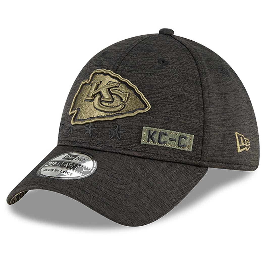 New Era Caps Kansas City Chiefs New Era NFL 2020 Sideline 39THIRTY Flex Fit Curve Hat - Black