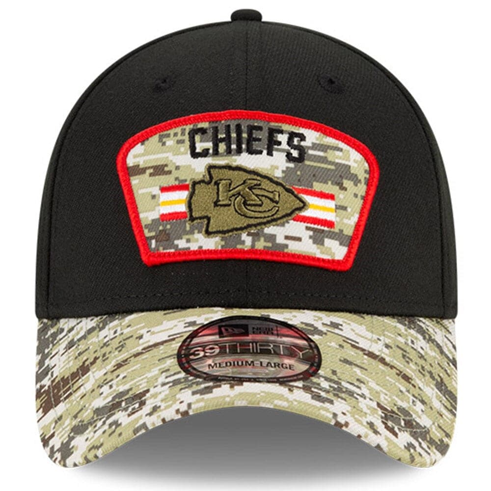 New Era Caps Kansas City Chiefs New Era NFL 2021 Salute To Service 39THIRTY Flex Fit Hat - Black