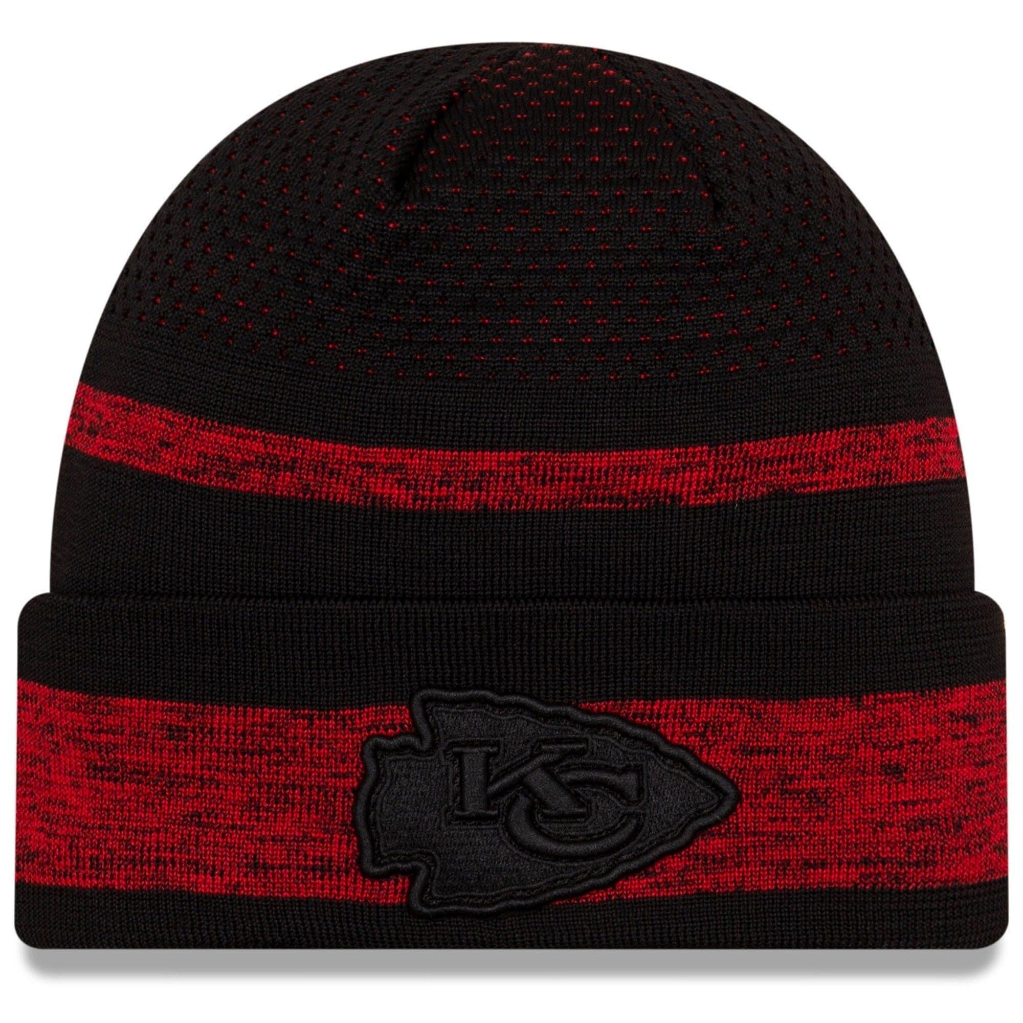 New Era Beanies Kansas City Chiefs New Era NFL 2021 Sideline Performance Tech Cuff Beanie - Black