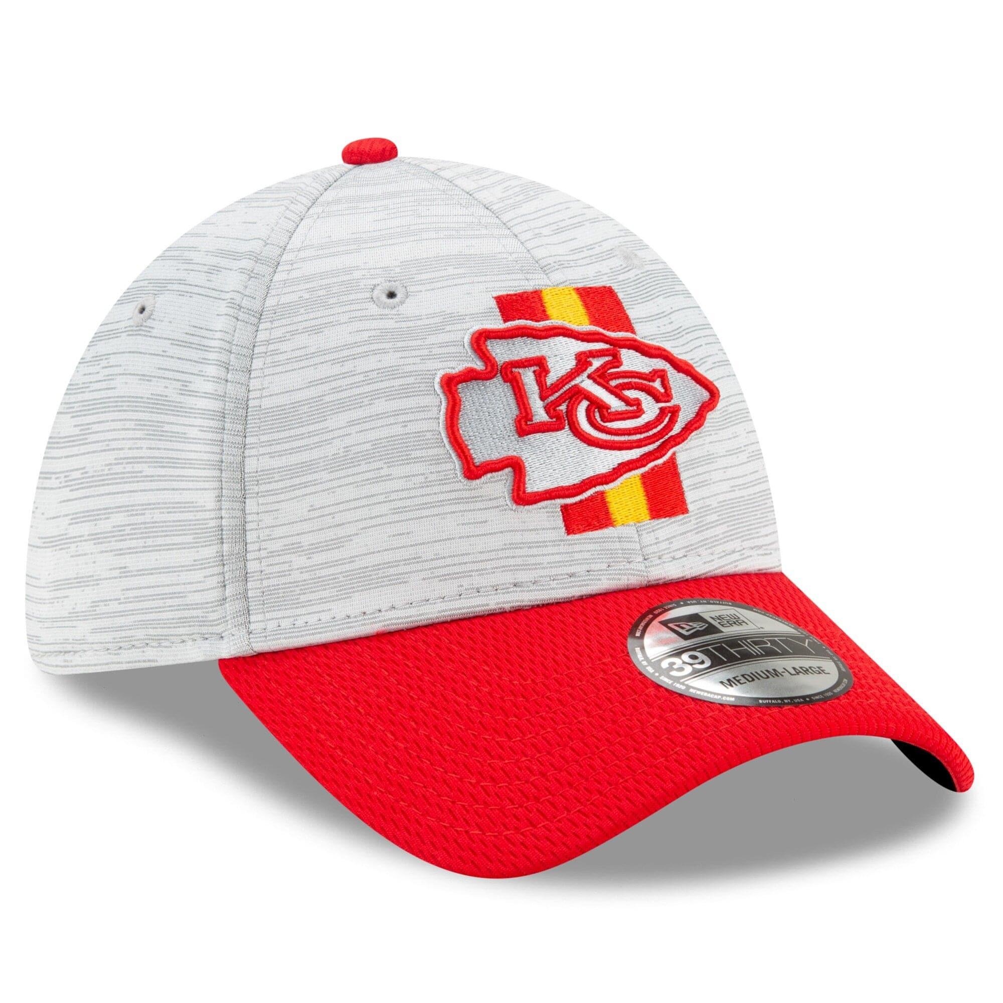 New Era Caps Kansas City Chiefs New Era NFL 2021 Training Camp 39THIRTY Flex Fit Curve Hat - Grey