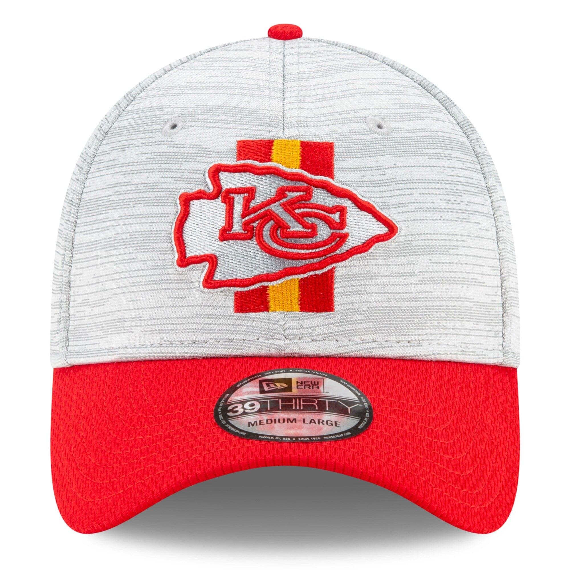 New Era Caps Kansas City Chiefs New Era NFL 2021 Training Camp 39THIRTY Flex Fit Curve Hat - Grey