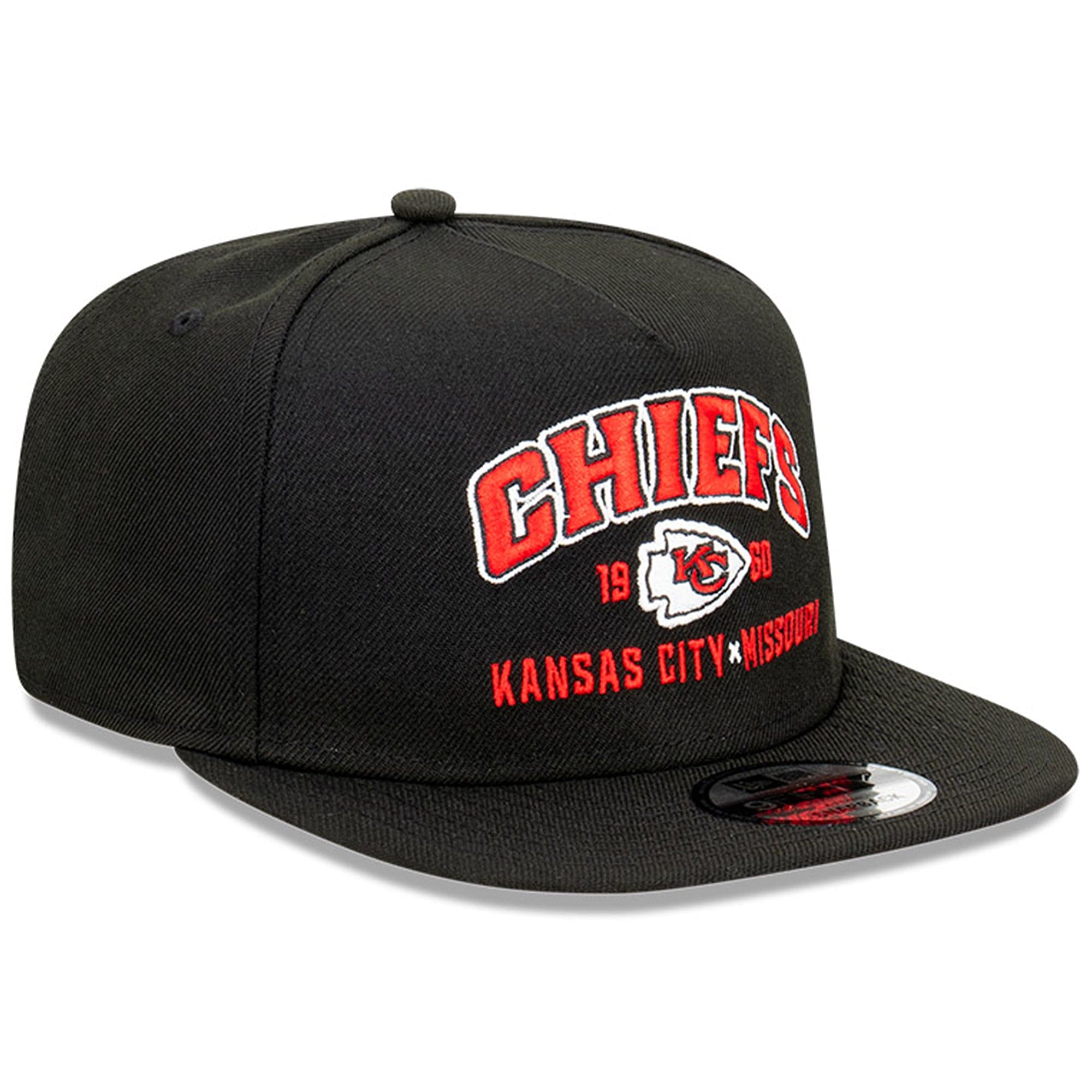 New Era Caps Kansas City Chiefs New Era NFL Arch Script 9FIFTY OF A-Frame Snapback Hat - Black