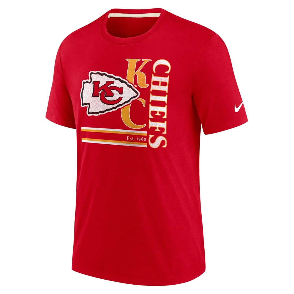 Nike T-Shirts Kansas City Chiefs Nike NFL Historic Logo Tri-Blend T-Shirt - Red