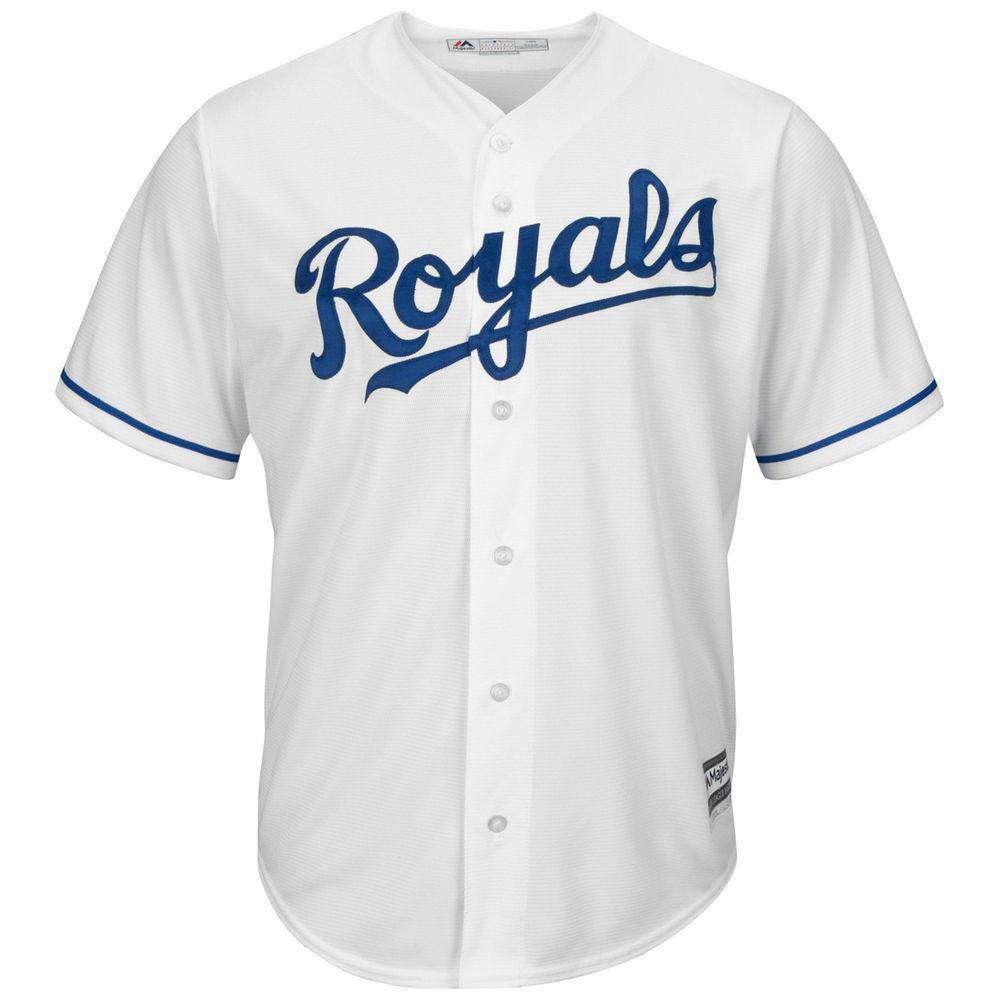 Majestic Athletic Jerseys Kansas City Royals Majestic MLB AC Cool Base Replica Jersey - White