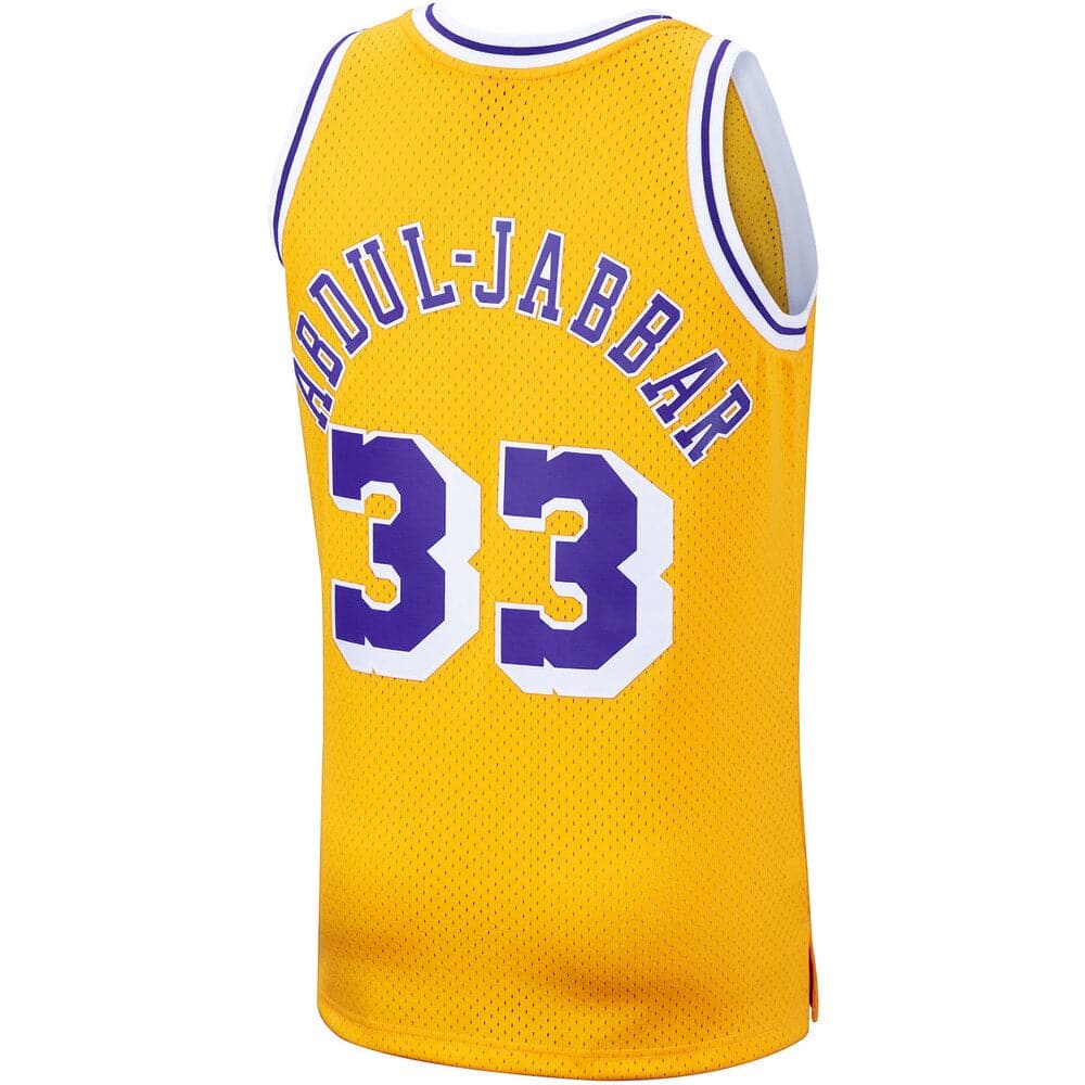 Mitchell And Ness Jerseys Kareem Abdul-Jabber Los Angeles Lakers Mitchell & Ness NBA 84-85 Home Swingman Jersey - Yellow