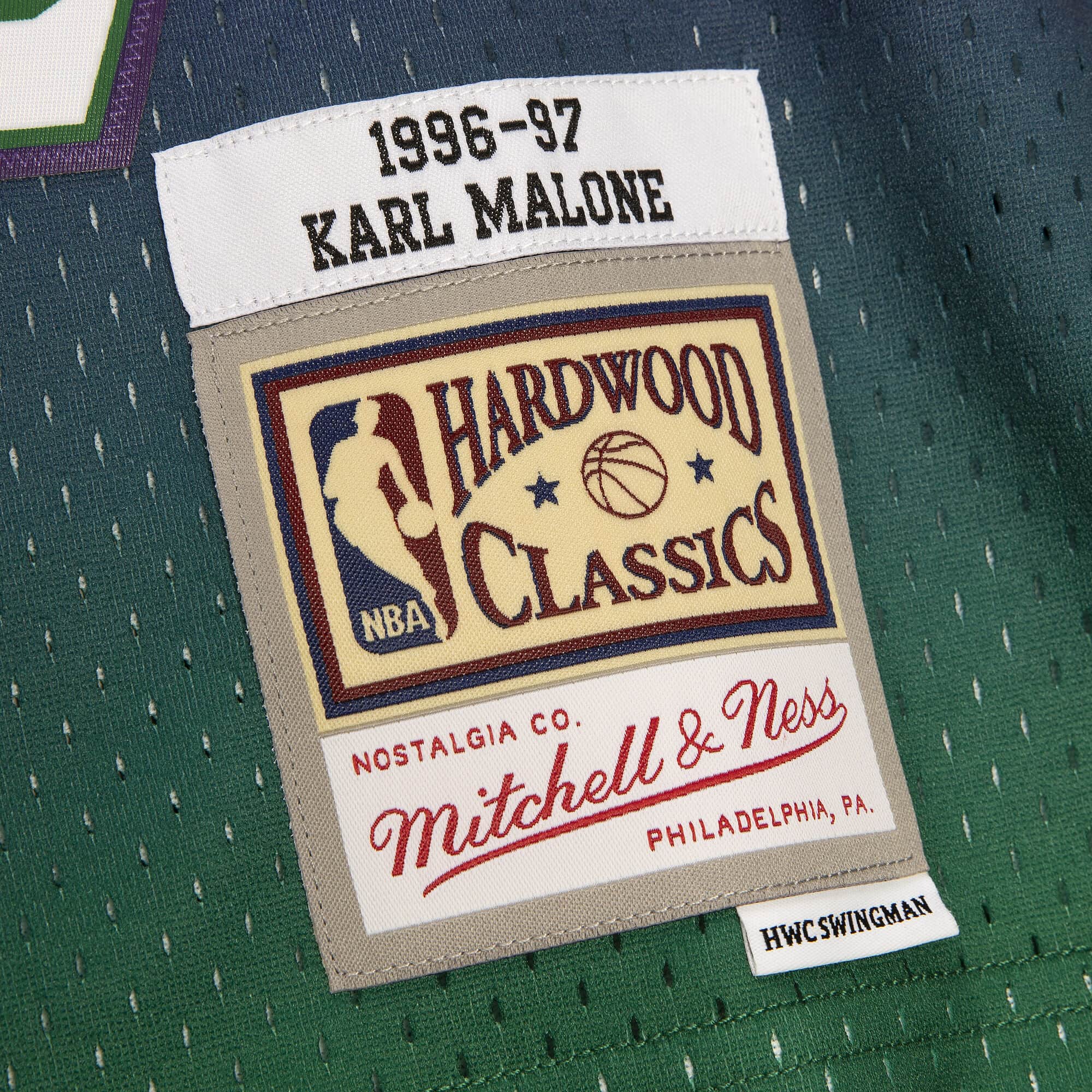 Mitchell And Ness Jerseys Karl Malone Utah Jazz Mitchell & Ness NBA Reload 2.0 96-97 Swingman Jersey - Green