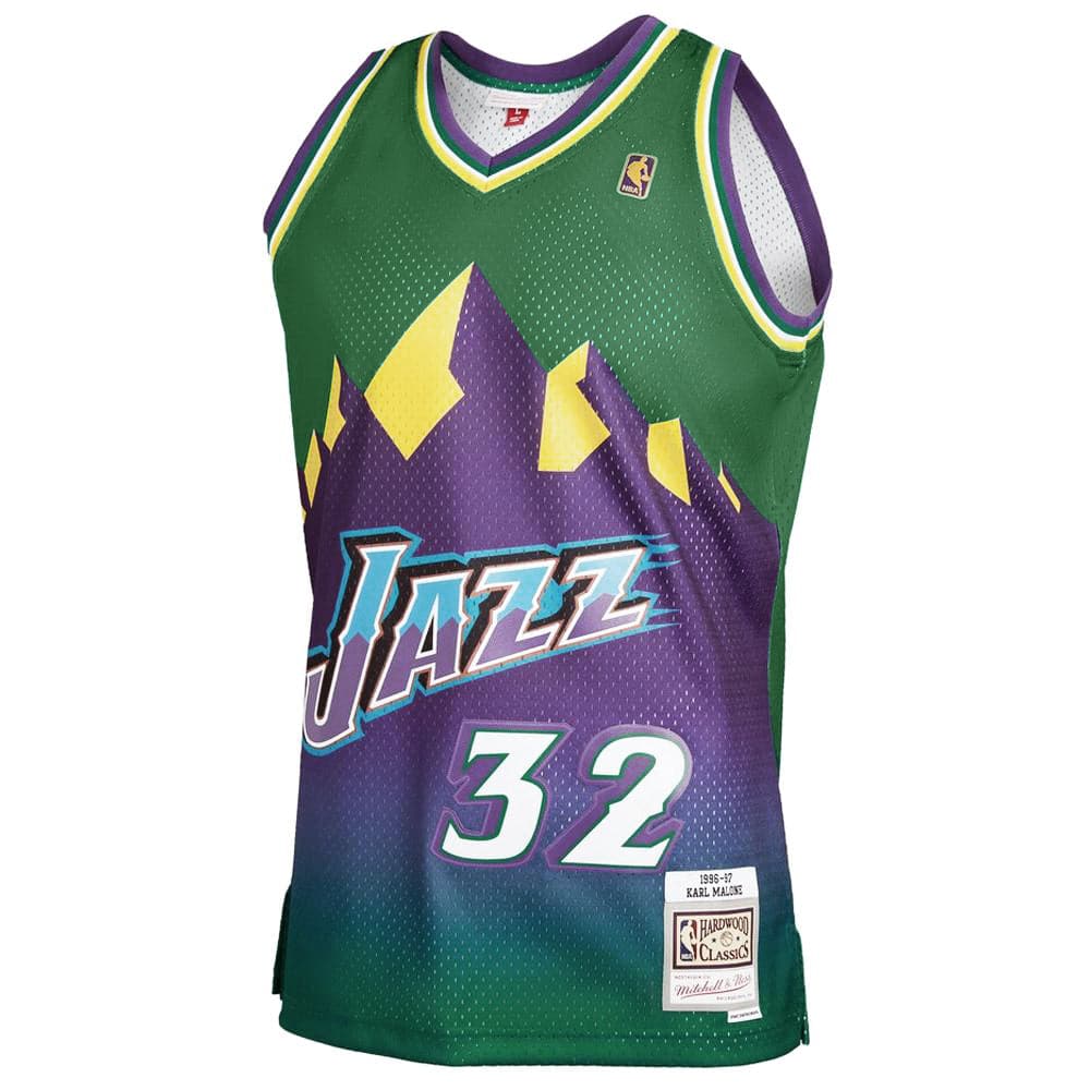 Mitchell And Ness Jerseys Karl Malone Utah Jazz Mitchell & Ness NBA Reload 2.0 96-97 Swingman Jersey - Green
