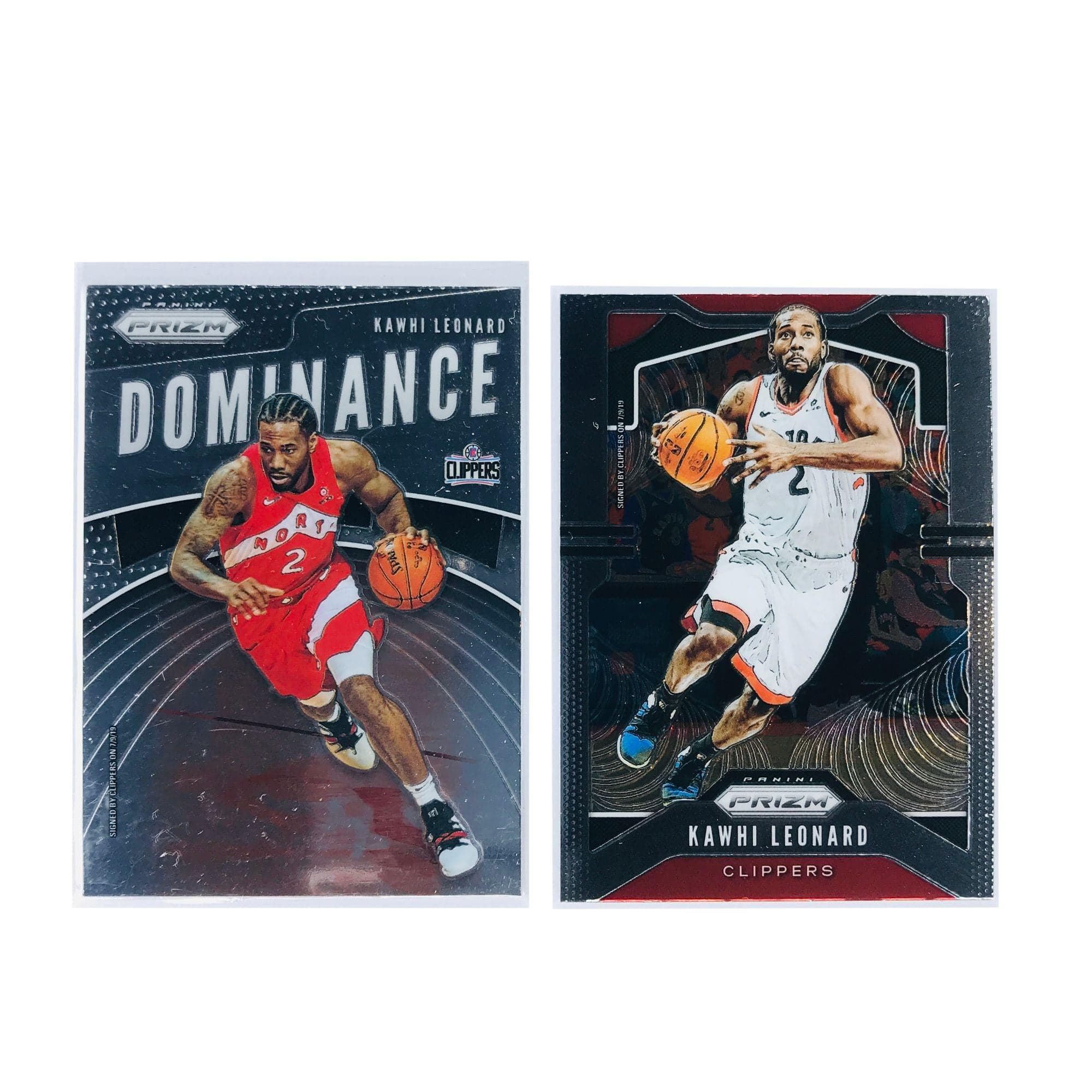 Panini Cards Kawhi Leonard Toronto Raptors 19-20 Panini NBA Prizm 2 Card Set