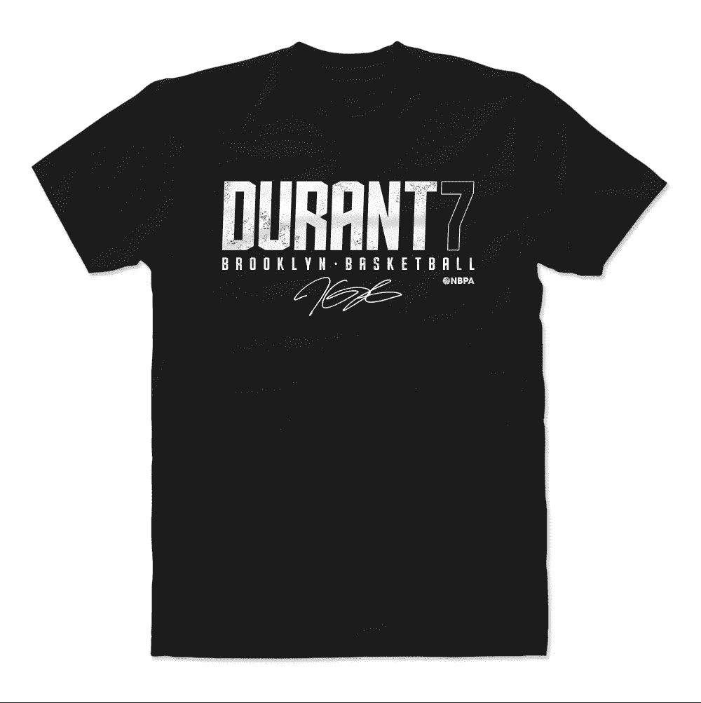 500 Level T-Shirts Kevin Durant Brooklyn Nets 500 Level NBA Name T-Shirt - Black