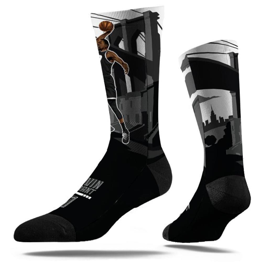 Strideline Socks M/L (8-12 US) Kevin Durant Brooklyn Nets Strideline NBA Action Classic Crew Socks - White
