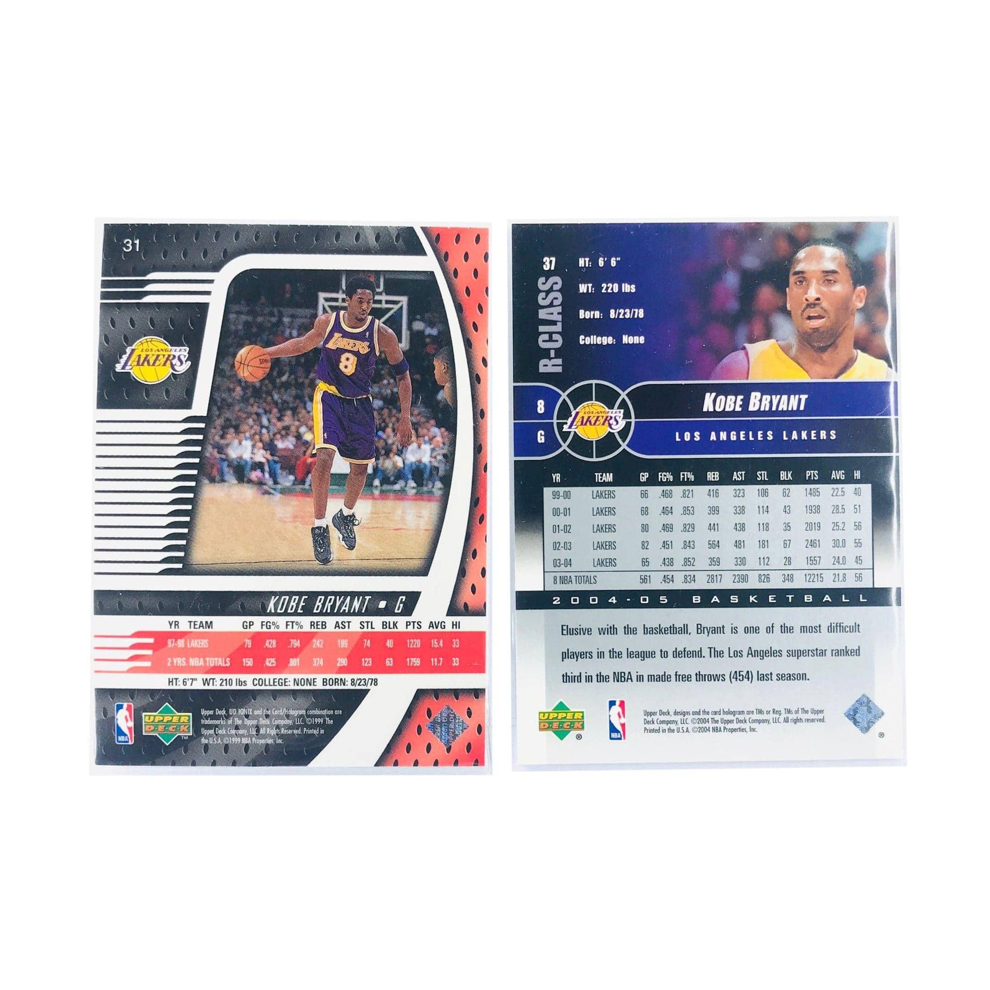 Upper Deck Cards Kobe Bryant Los Angeles Lakers Upper Deck NBA 2 Card Set