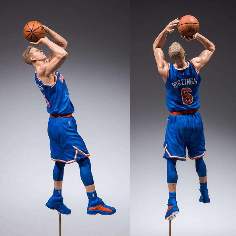 McFarlane Toys Figures Kristaps Porzingis New York Knicks McFarlane NBA 2K19 Series 7" Figure - Blue