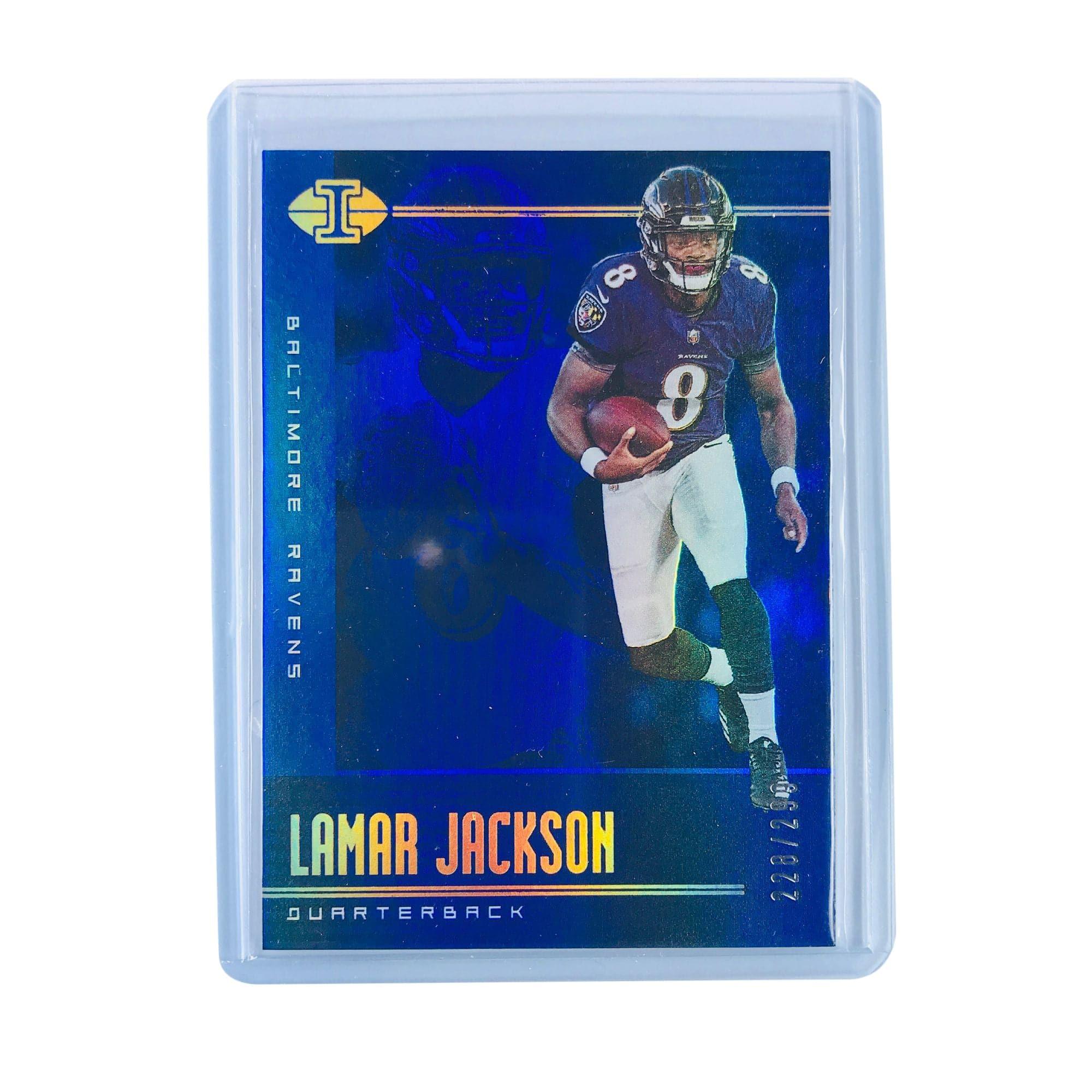 Panini Cards Lamar Jackson Baltimore Ravens 2019 Panini Illusions 60 NFL Blue /299 Card