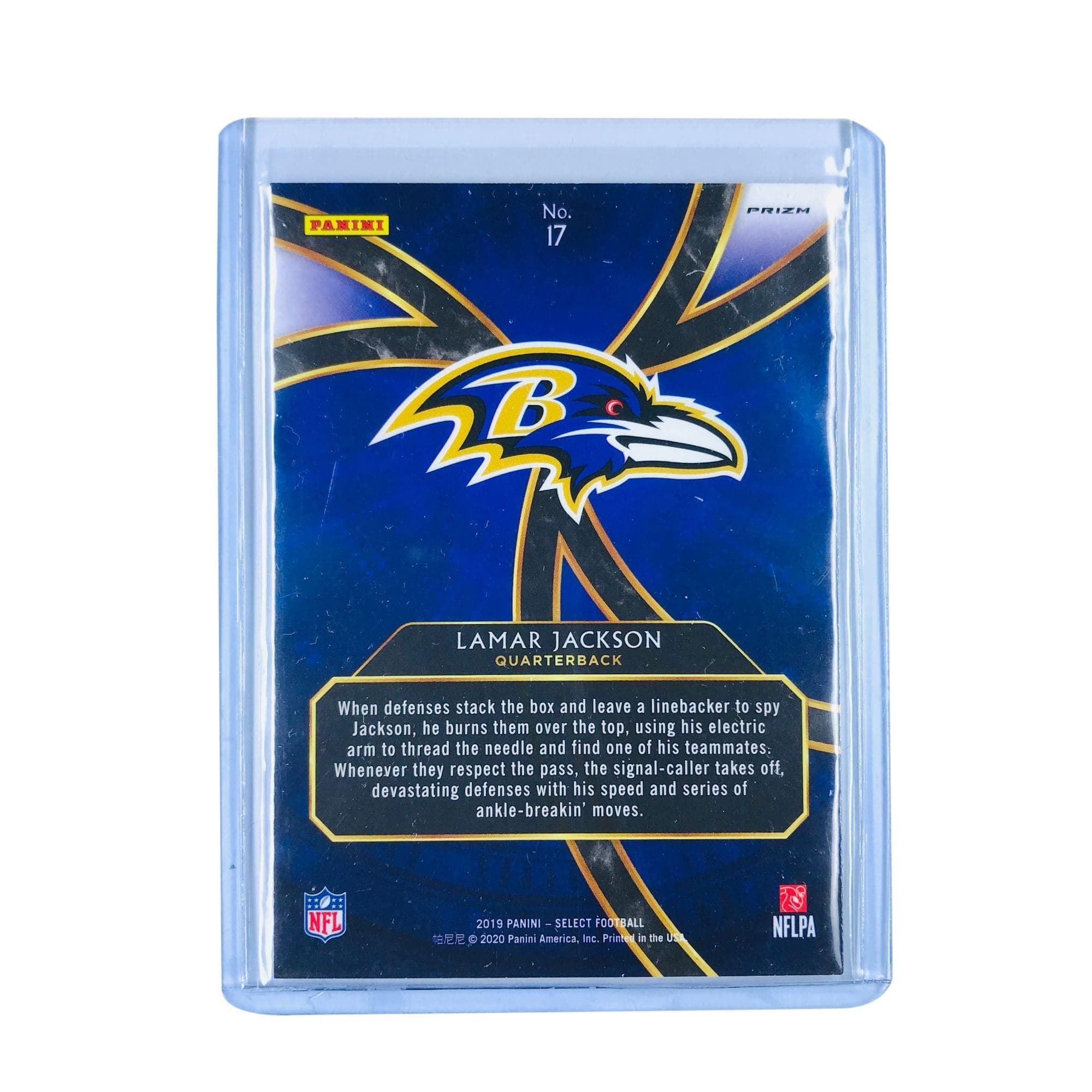 Panini Cards Lamar Jackson Baltimore Ravens 2019 Panini Select NFL Prizm Phenomen 17 Card