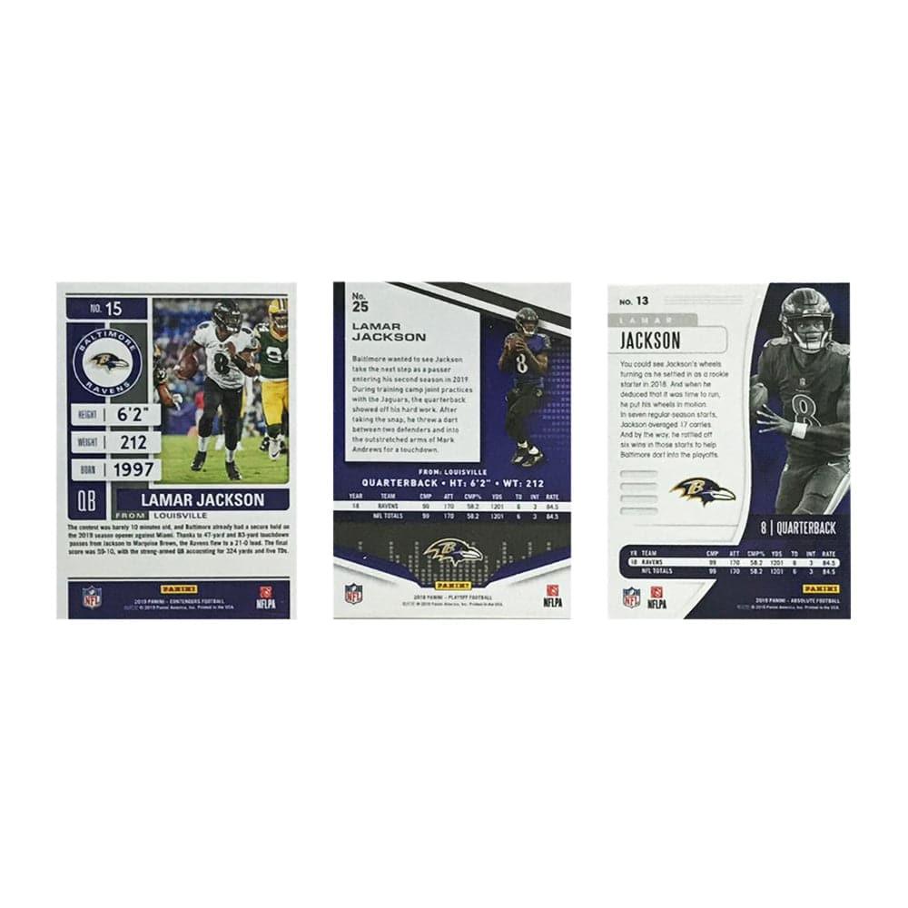 Panini Cards Lamar Jackson Baltimore Ravens Panini NFL 3 Base Card Set