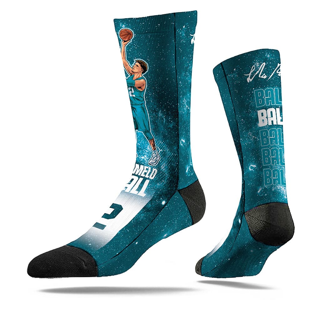Strideline Socks M/L (8-12 US) LaMelo Ball Charlotte Hornets Strideline NBA Galaxy Classic Crew Socks - Blue