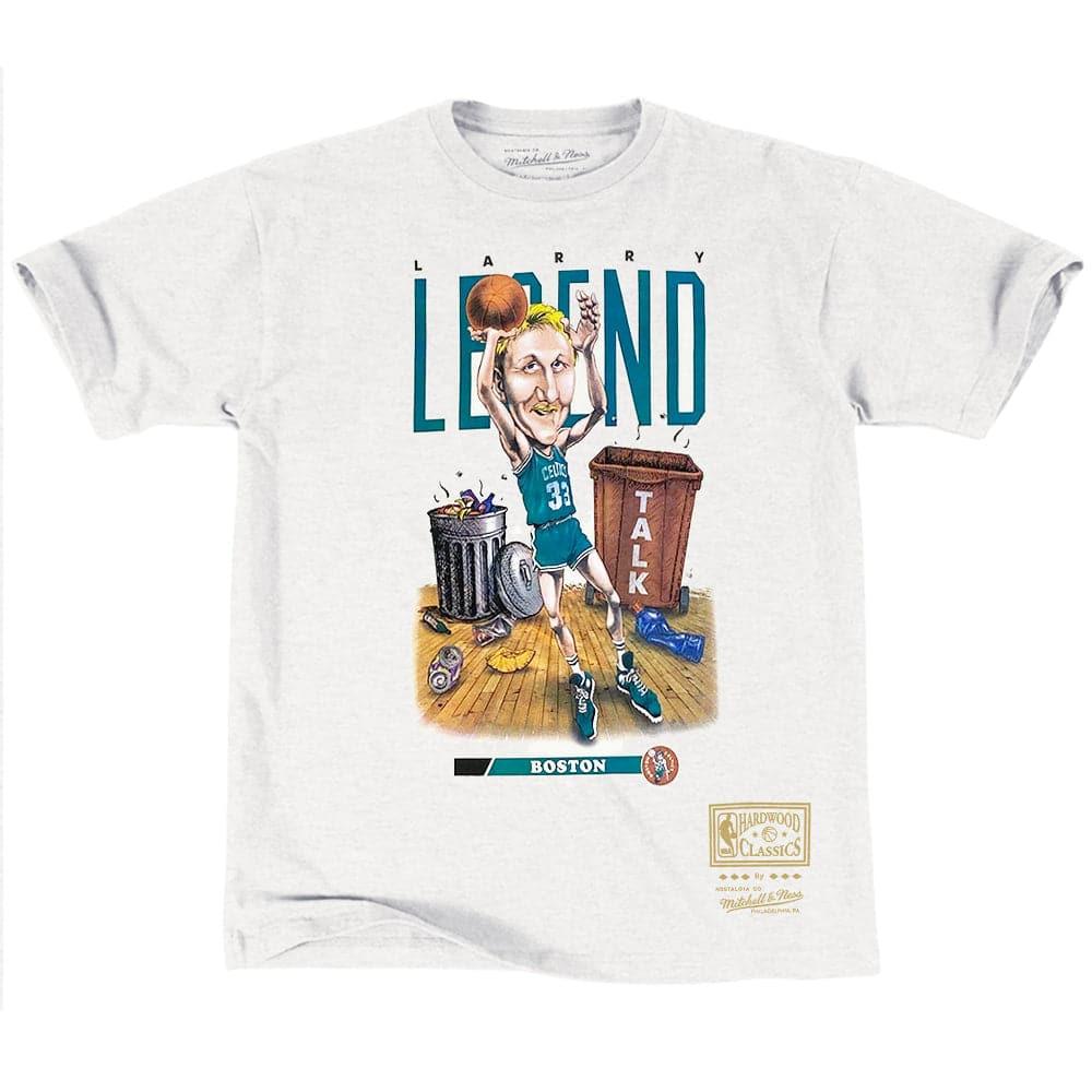 Mitchell And Ness T-Shirts Larry Bird Boston Celtics Mitchell & Ness NBA Cartoon Series Vintage T-Shirt - Vintage White