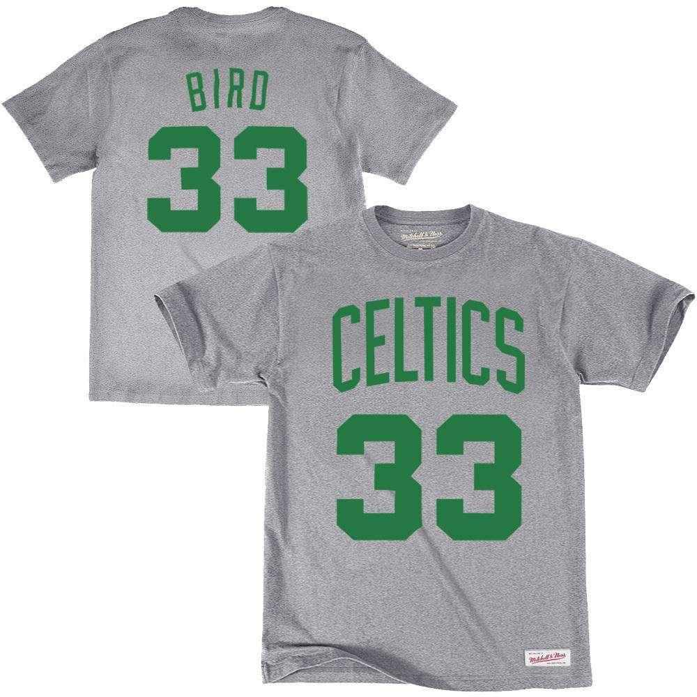 Mitchell And Ness T-Shirts Larry Bird Boston Celtics Mitchell & Ness NBA Player T-Shirt - Grey